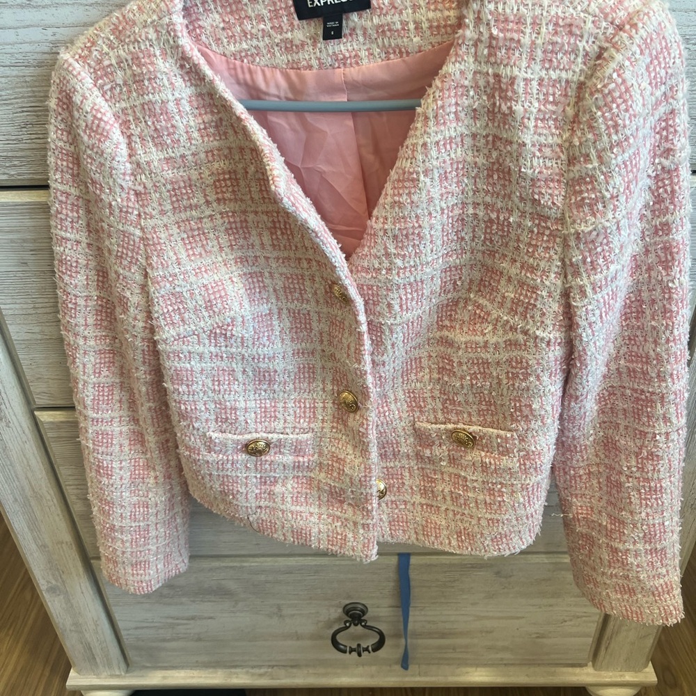 Express Pink Tweed Women's Jacket